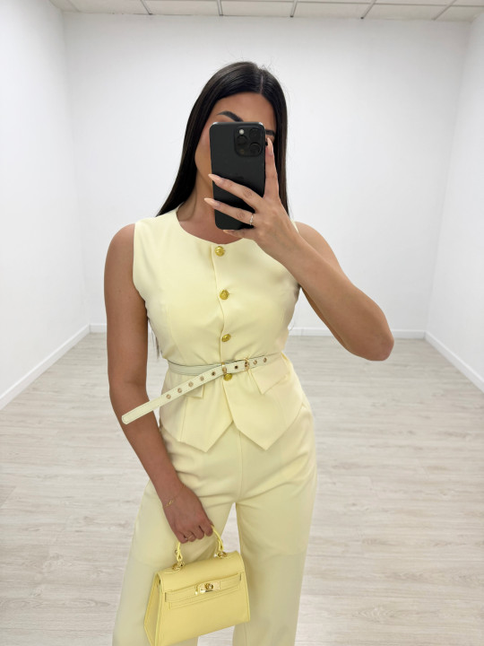 CONJUNTO CHALECO - AMARILLO PASTEL