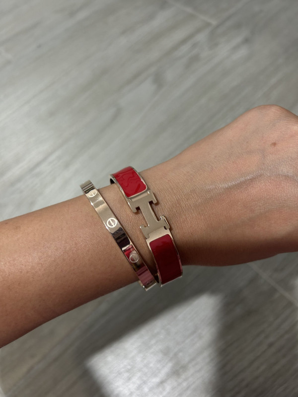 BRAZALETTE `H´ ORO ROSADO