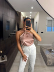 TOP SATINADO DETALLE - ROSA
