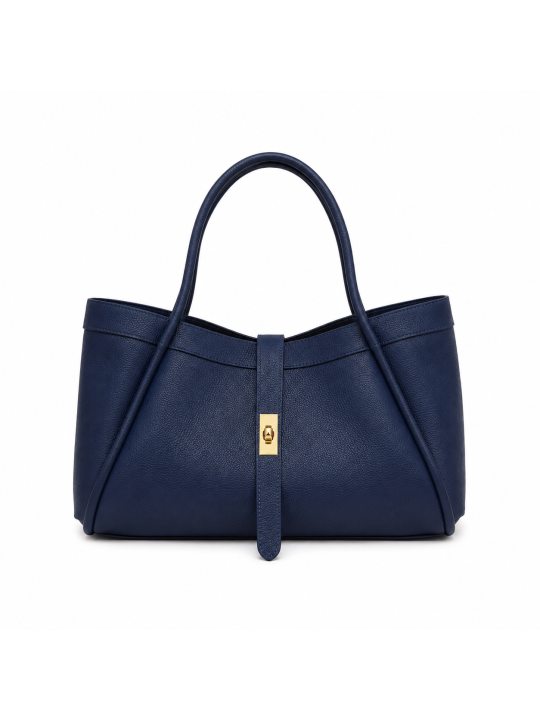 BOLSO PREMIUM PIEL 100% - AZUL MARINO