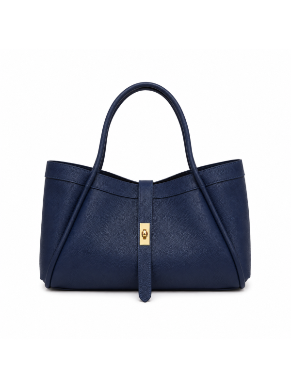 BOLSO PREMIUM PIEL 100% - AZUL MARINO