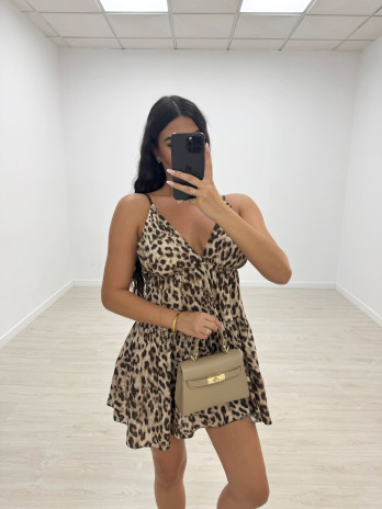 VESTIDO MINI VUELO - LEOPARDO