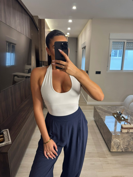 TOP HALTER LICRA FRÍA - BLANCO