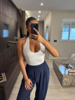 TOP HALTER LICRA FRÍA - BLANCO