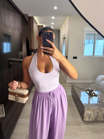 TOP HALTER LICRA FRÍA - LILA