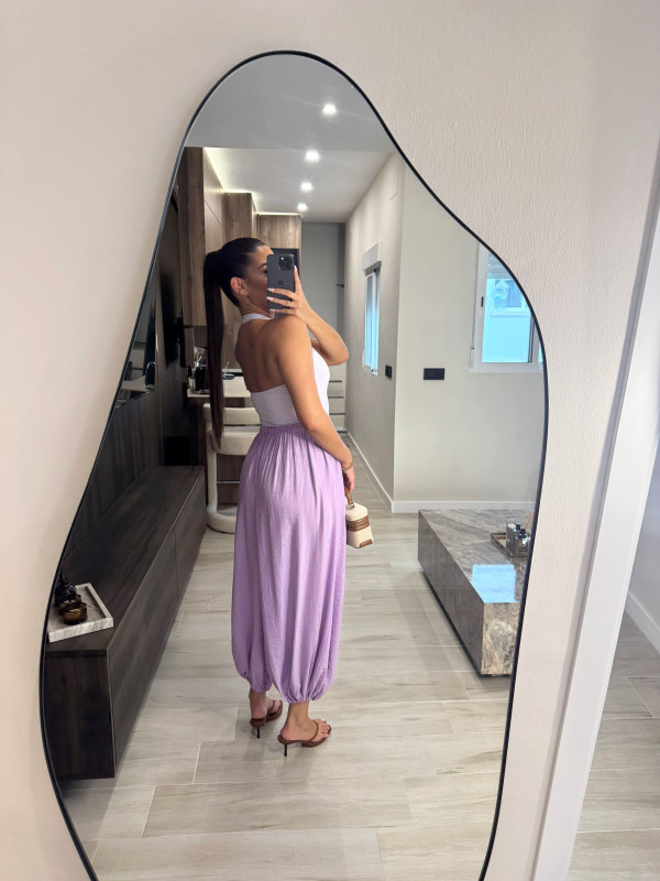 TOP HALTER LICRA FRÍA - LILA