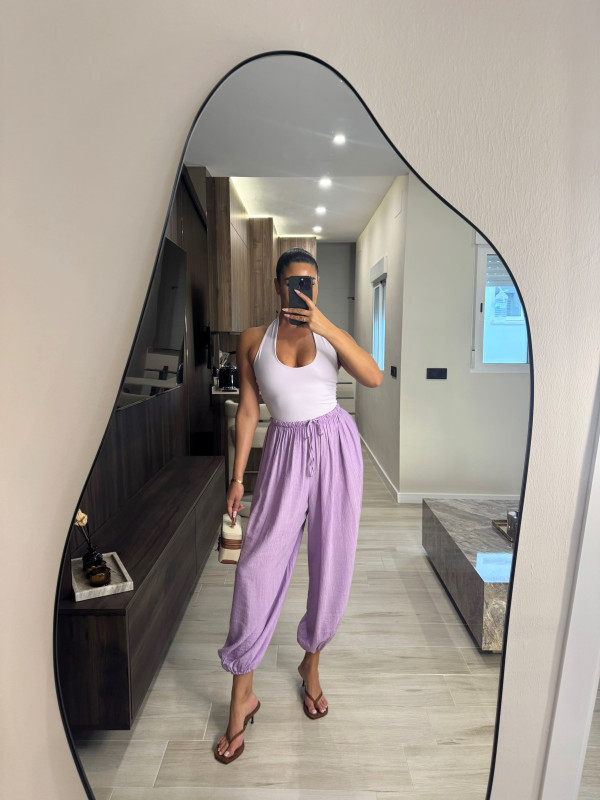 TOP HALTER LICRA FRÍA - LILA