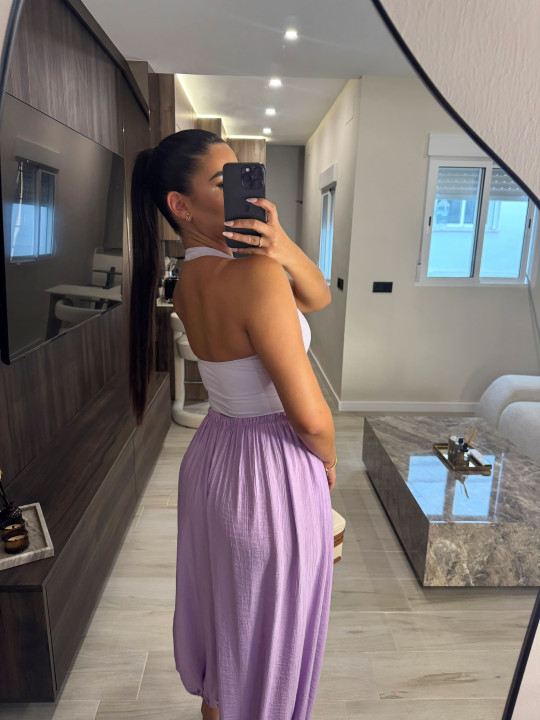 TOP HALTER LICRA FRÍA - LILA