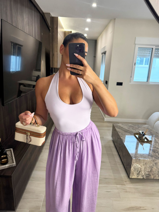 TOP HALTER LICRA FRÍA - LILA