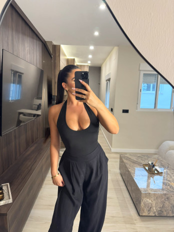 TOP HALTER LICRA FRÍA - NEGRO