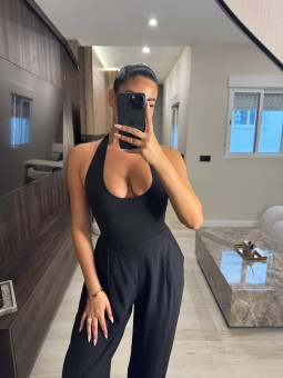 TOP HALTER LICRA FRÍA - NEGRO