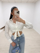 CAMISA POPELÍN ANUDADA - BLANCA
