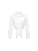 CAMISA POPELÍN ANUDADA - BLANCA