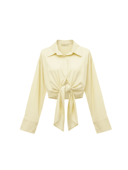 CAMISA POPELÍN ANUDADA - AMARILLA