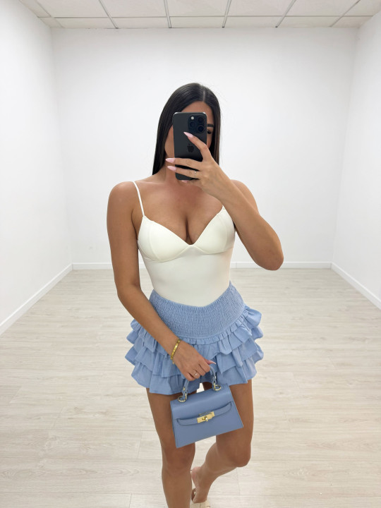 FALDA BAMBULA MINI - CELESTE