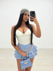 FALDA BAMBULA MINI - CELESTE