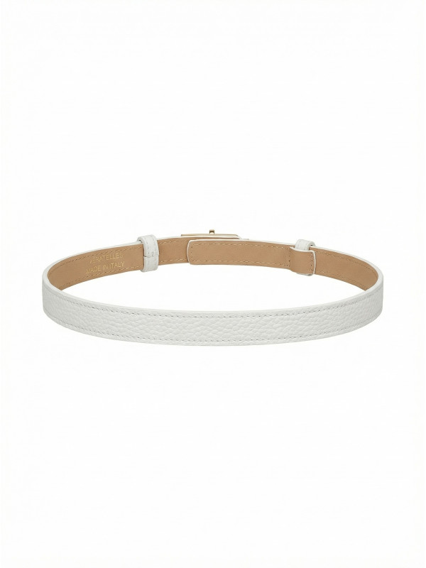 CINTURÓN HERMS (PIEL 100%) - BLANCO
