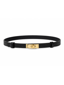 CINTURÓN HERMS (PIEL 100%) - NEGRO
