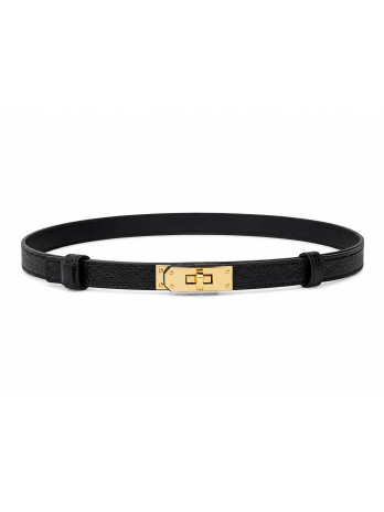 CINTURÓN HERMS (PIEL 100%) - NEGRO