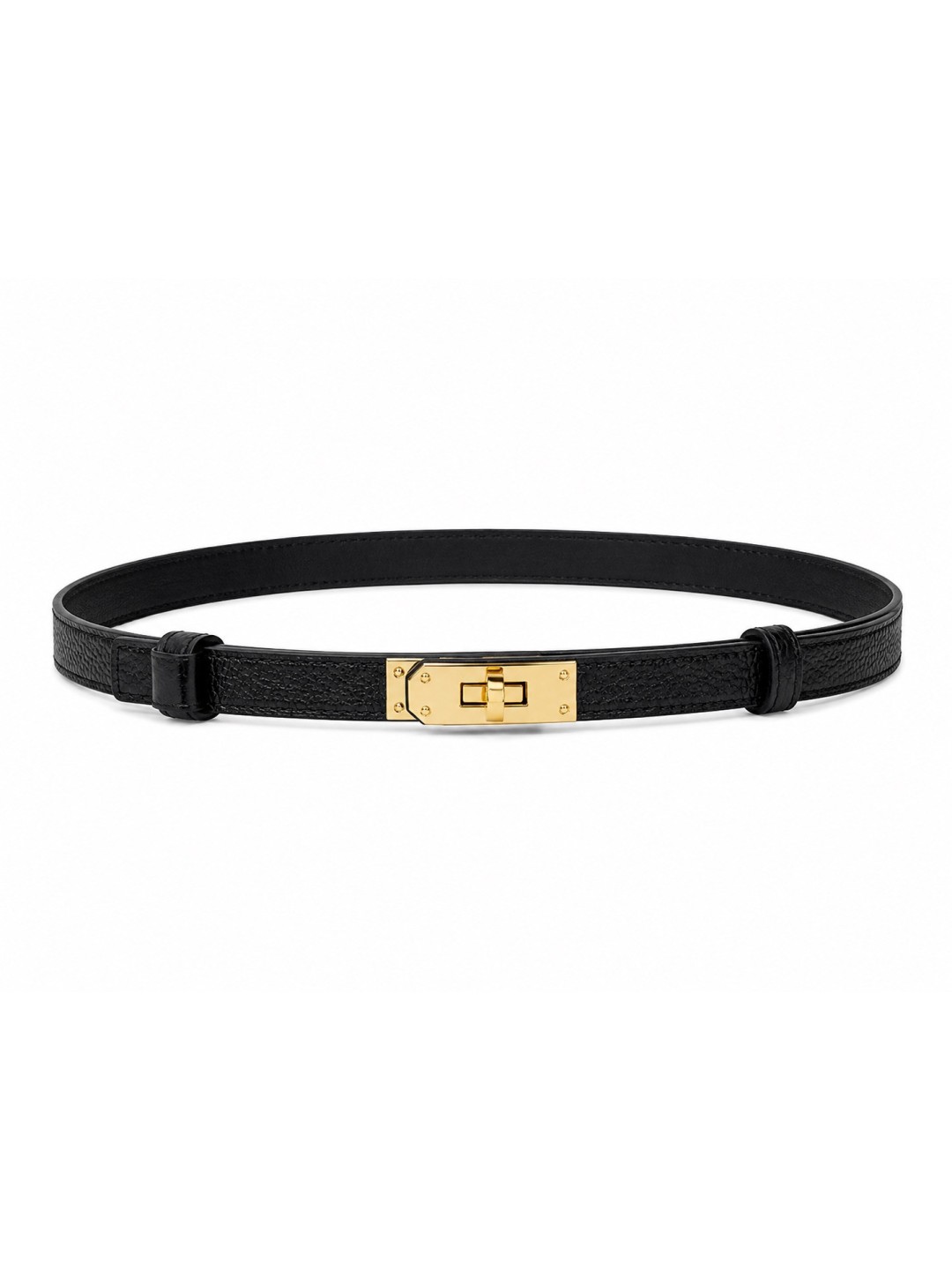 CINTURÓN HERMS (PIEL 100%) - NEGRO