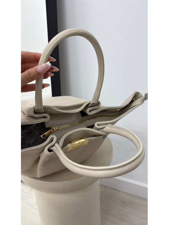 BOLSO PREMIUM DE PIEL 100% - HUESO