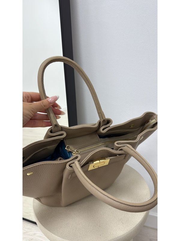 BOLSO PREMIUM DE PIEL 100% - TOUPE