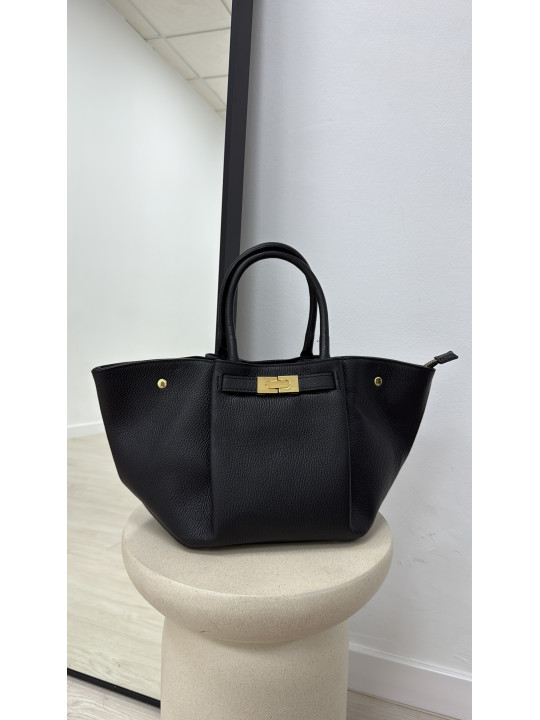 BOLSO PREMIUM DE PIEL 100% - NEGRO