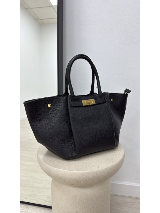 BOLSO PREMIUM DE PIEL 100% - NEGRO