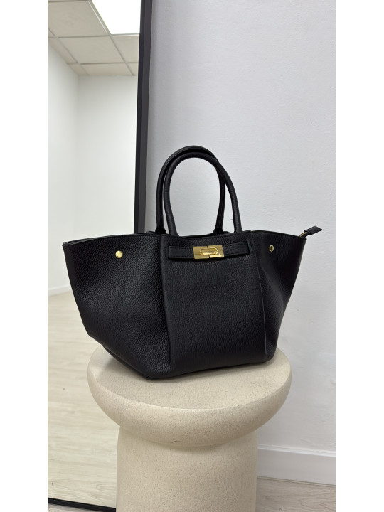 BOLSO PREMIUM DE PIEL 100% - NEGRO