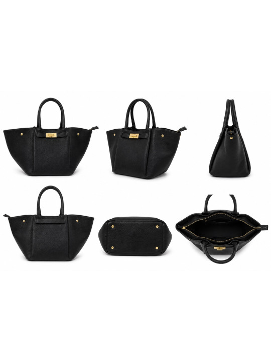 BOLSO PREMIUM DE PIEL 100% - NEGRO