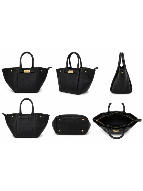 BOLSO PREMIUM DE PIEL 100% - NEGRO