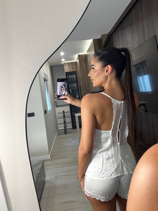 PIJAMA SATINADO PREMIUM - BLANCO
