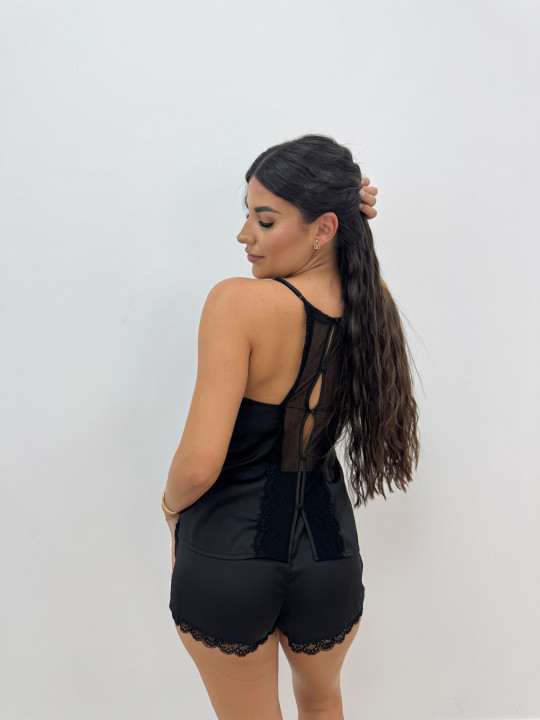 PIJAMA SATINADO PREMIUM - NEGRO