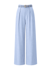 PANTALÓN DE VESTIR EFECTO LINO + CINTURÓN - CELESTE
