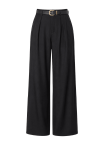PANTALÓN DE VESTIR EFECTO LINO + CINTURÓN - NEGRO