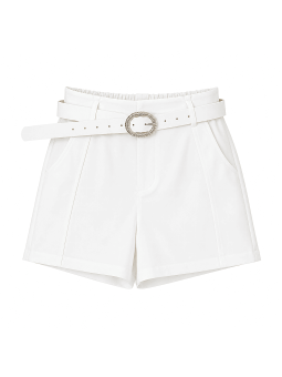 BERMUDA DE VESTIR + CINTURÓN - BLANCA