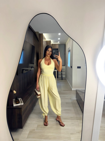 PANTALÓN GLOBO LAZADA - AMARILLO