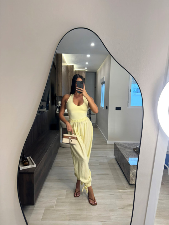 PANTALÓN GLOBO LAZADA - AMARILLO