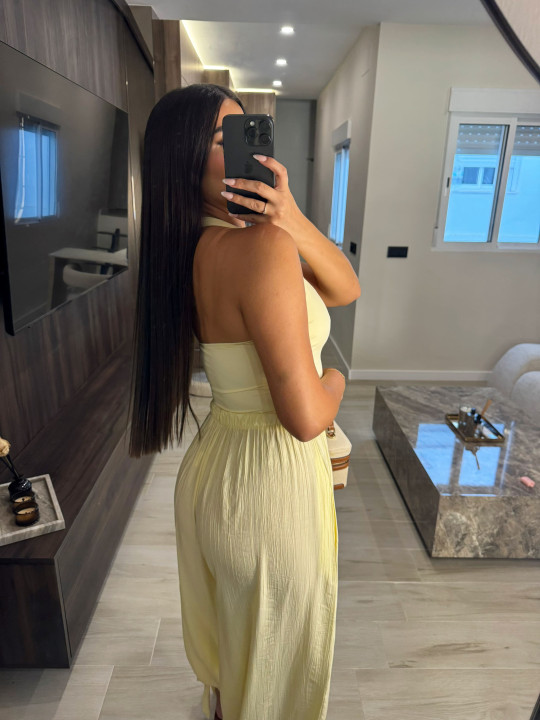 PANTALÓN GLOBO LAZADA - AMARILLO