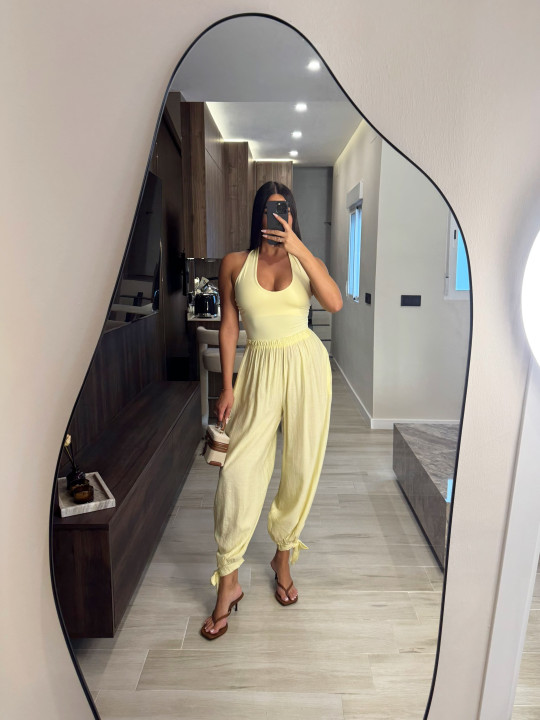 PANTALÓN GLOBO LAZADA - AMARILLO