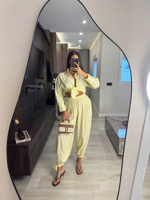 PANTALÓN GLOBO LAZADA - AMARILLO