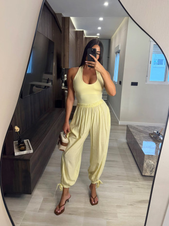 PANTALÓN GLOBO LAZADA - AMARILLO