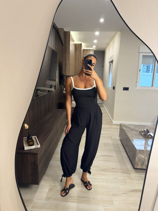 PANTALÓN GLOBO LAZADA - NEGRO