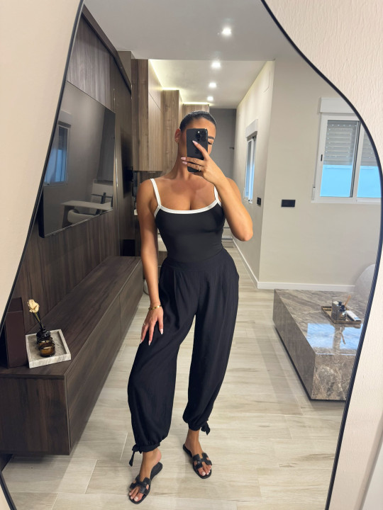 PANTALÓN GLOBO LAZADA - NEGRO