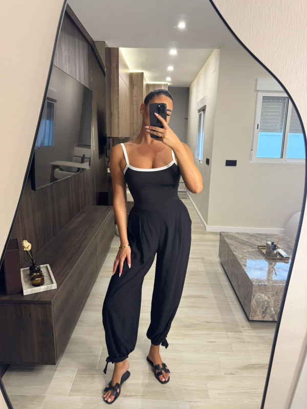 PANTALÓN GLOBO LAZADA - NEGRO