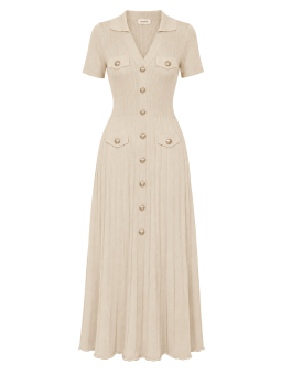 VESTIDO SANDRO PUNTO - BEIGE