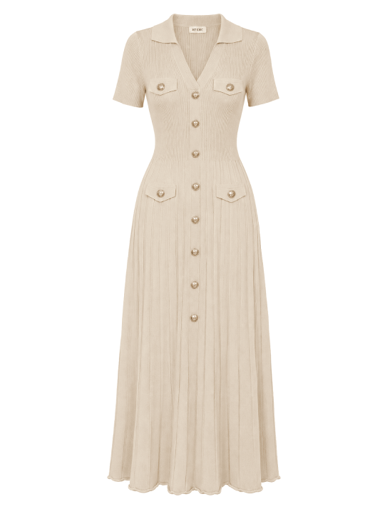 VESTIDO SANDRO PUNTO - BEIGE