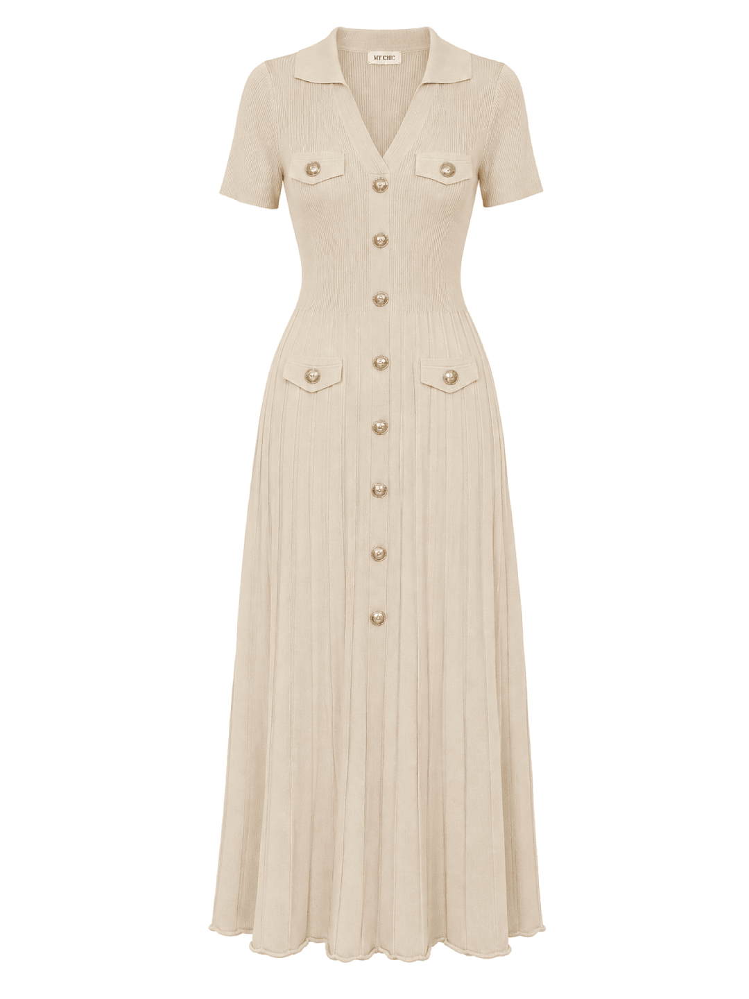 VESTIDO SANDRO PUNTO - BEIGE
