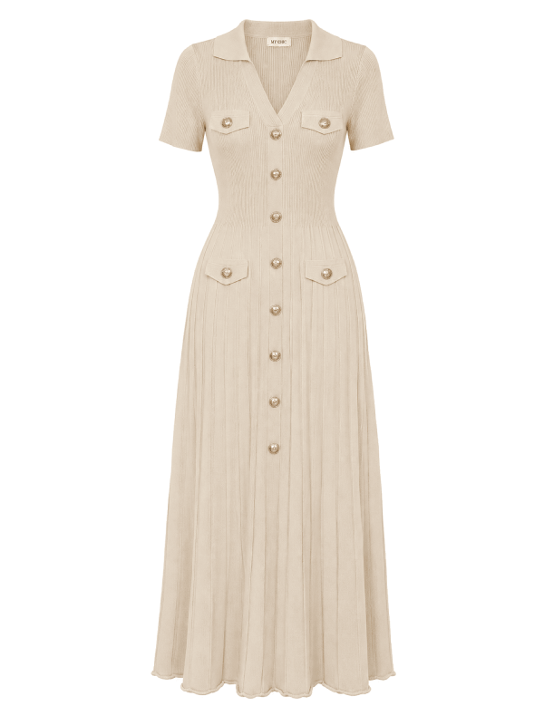 VESTIDO SANDRO PUNTO - BEIGE