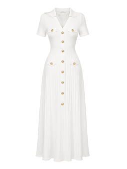 VESTIDO SANDRO PUNTO - BLANCO